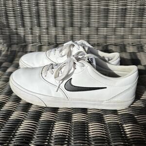 Nike SB Charge Shoes Mens 11.5 Leather Sneakers‎ Swoosh White Skateboarding